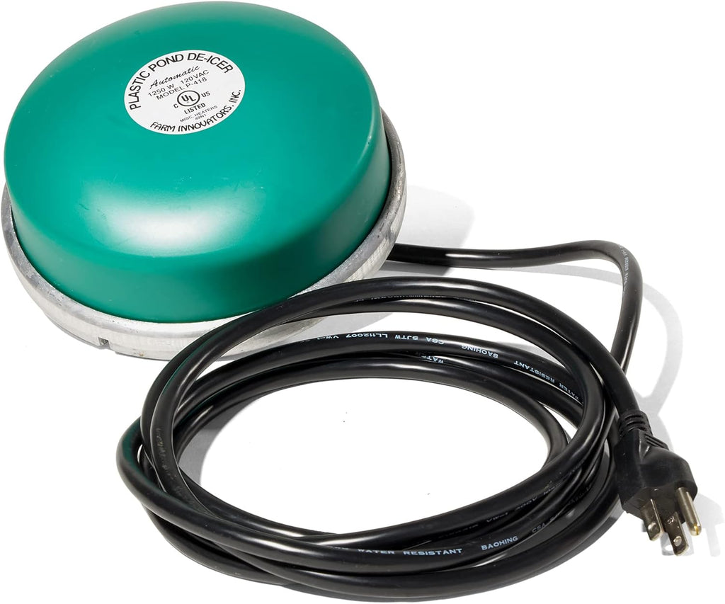 Farm Innovators P-418 Floating Fish and Plant Safe All Pond De-Icer with Chew Proof Cord and Self Regulating Thermostat, 3 Pack, Silver