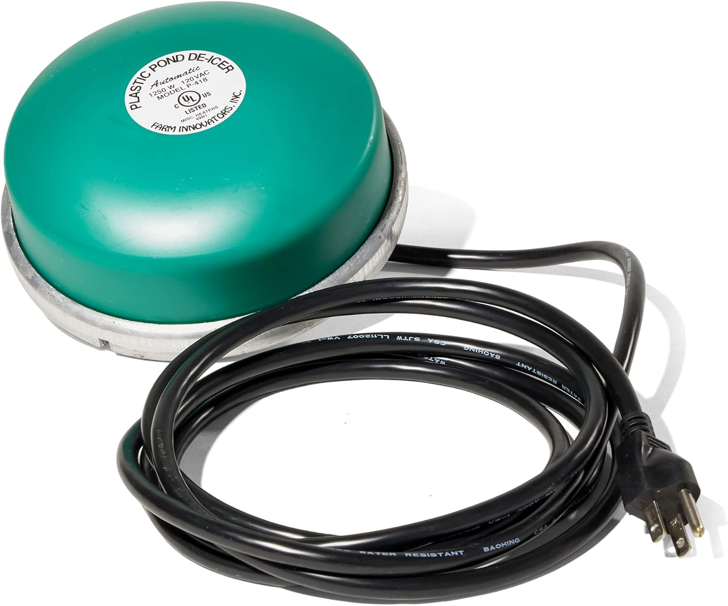 Farm Innovators P-418 Floating Fish and Plant Safe All Pond De-Icer with Chew Proof Cord and Self Regulating Thermostat, 3 Pack, Silver