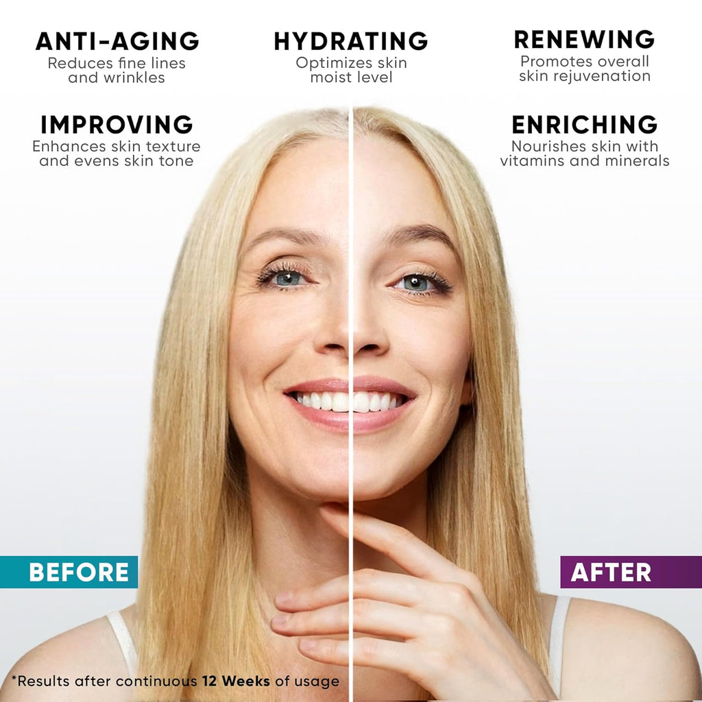 Collage Crea fo Face Nec D¨¦collet¨¦ Ant Agin Facia Moisturize fo Wome wit Hyaluroni Acid Vitami E Mad i USA Ant Wrinkl Fac Cream Nec Cream fo Tightenin an Firming 1.7oz
