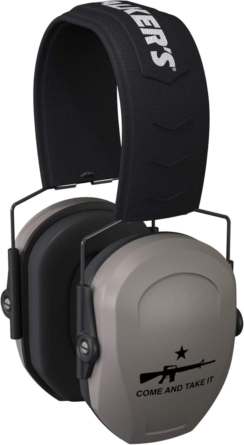Walker's Slim Passive Earmuff Hearing Protection FDE Come and Take It