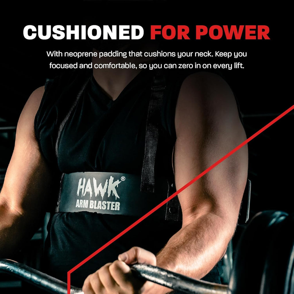 Ar Blaste fo Bicep Triceps Heav Dut Aluminu Bice Blaste wit Thic Neopren Paddin fo Nec Support Adjustabl Strap fo Weightliftin Bodybuilding Portabl Ar Workou Equipment