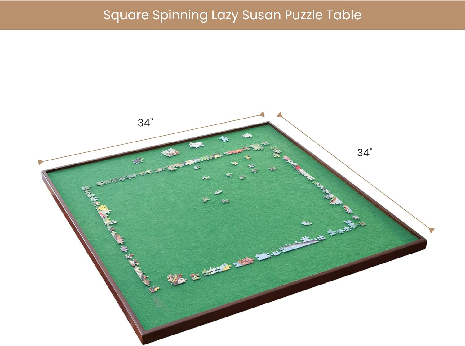Bit an Piece Rotatin Puzzl Boar wit Laz Susan Portabl 150 Piec Jigsa Puzzl Tabl wit Fabri Lining Measure 34inc 34inch