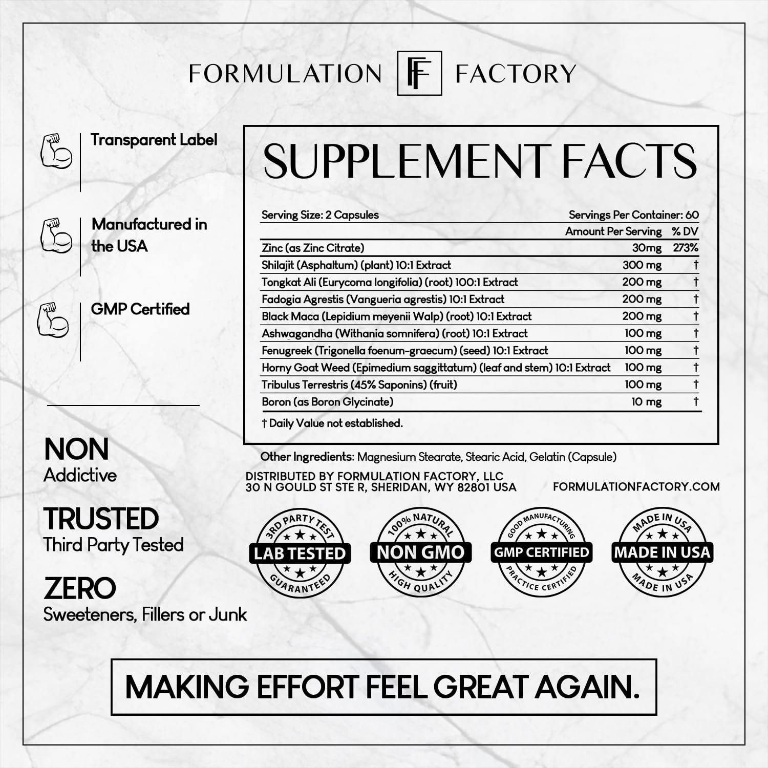 Formulation Factory Self Obsessed 10 in 1 Masculinity Maximizer Supplement, Shilajit for Men, Tongkat Ali, Ashwaganda, Fenugreek Muscle Growth, Energy, Drive, Strength, Recovery 4 Month (Pack of 2)