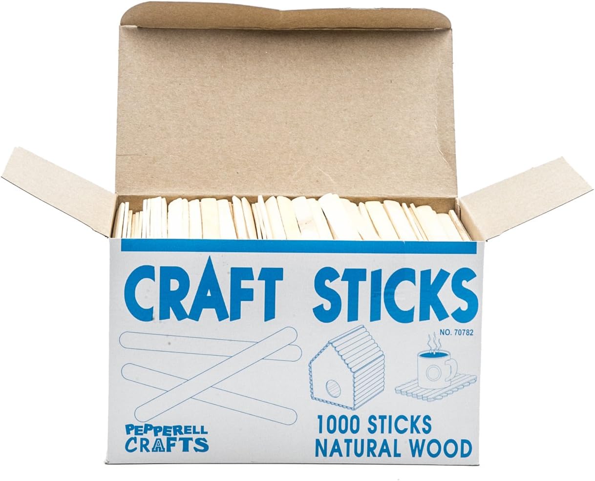 Natura Woo Craf Sticks 4.2 Inc Popsicl Stick fo Ic Cream Crafts Waxing Ar Project Part Foo Label (1,00 Sticks)
