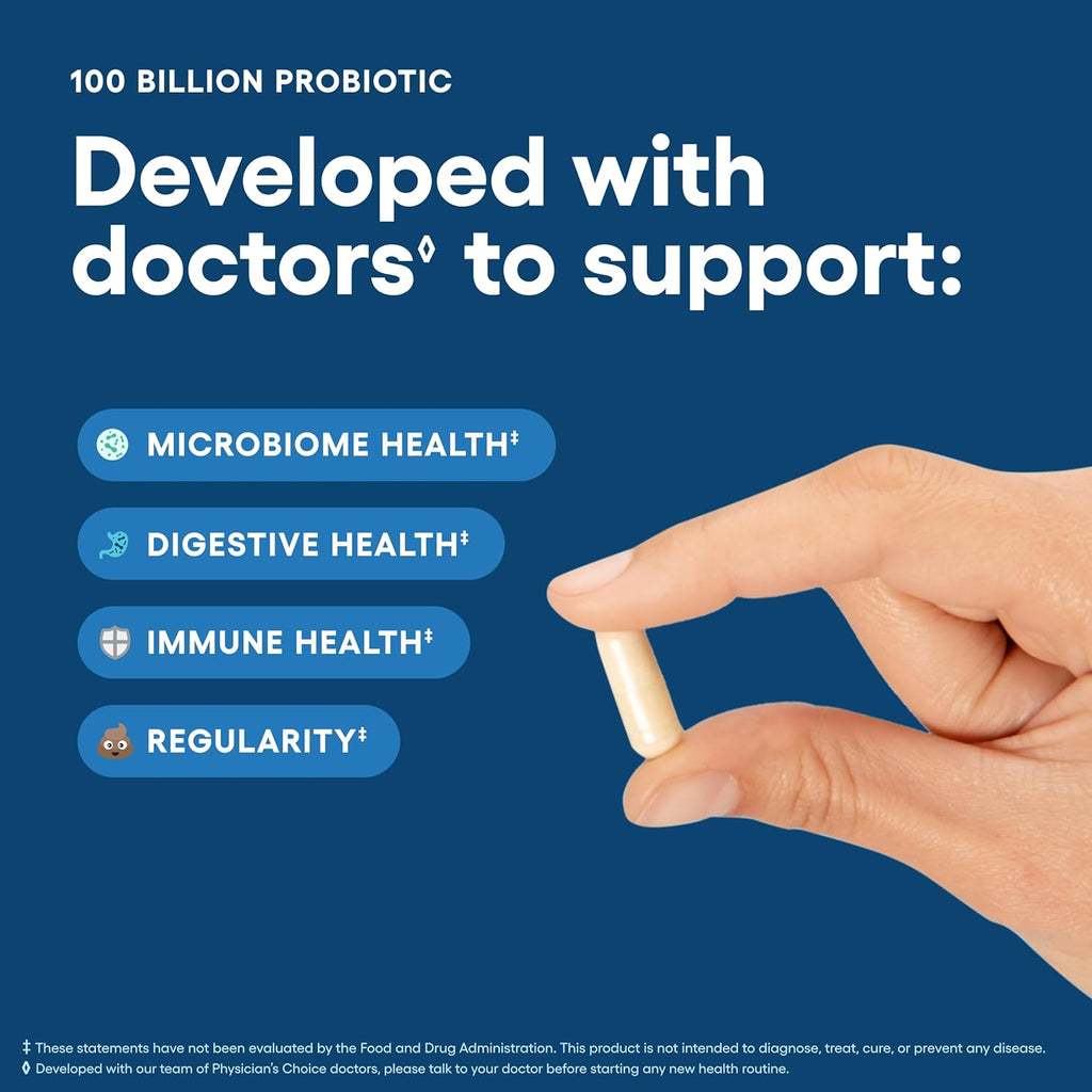 Physician' CHOIC 10 Billio Advance Probioti 1 Strain Organi Prebiotic Digestiv Gu Healt Support Occasiona Constipation Diarrhea Ga Bloatin Probiotic fo Wome Men
