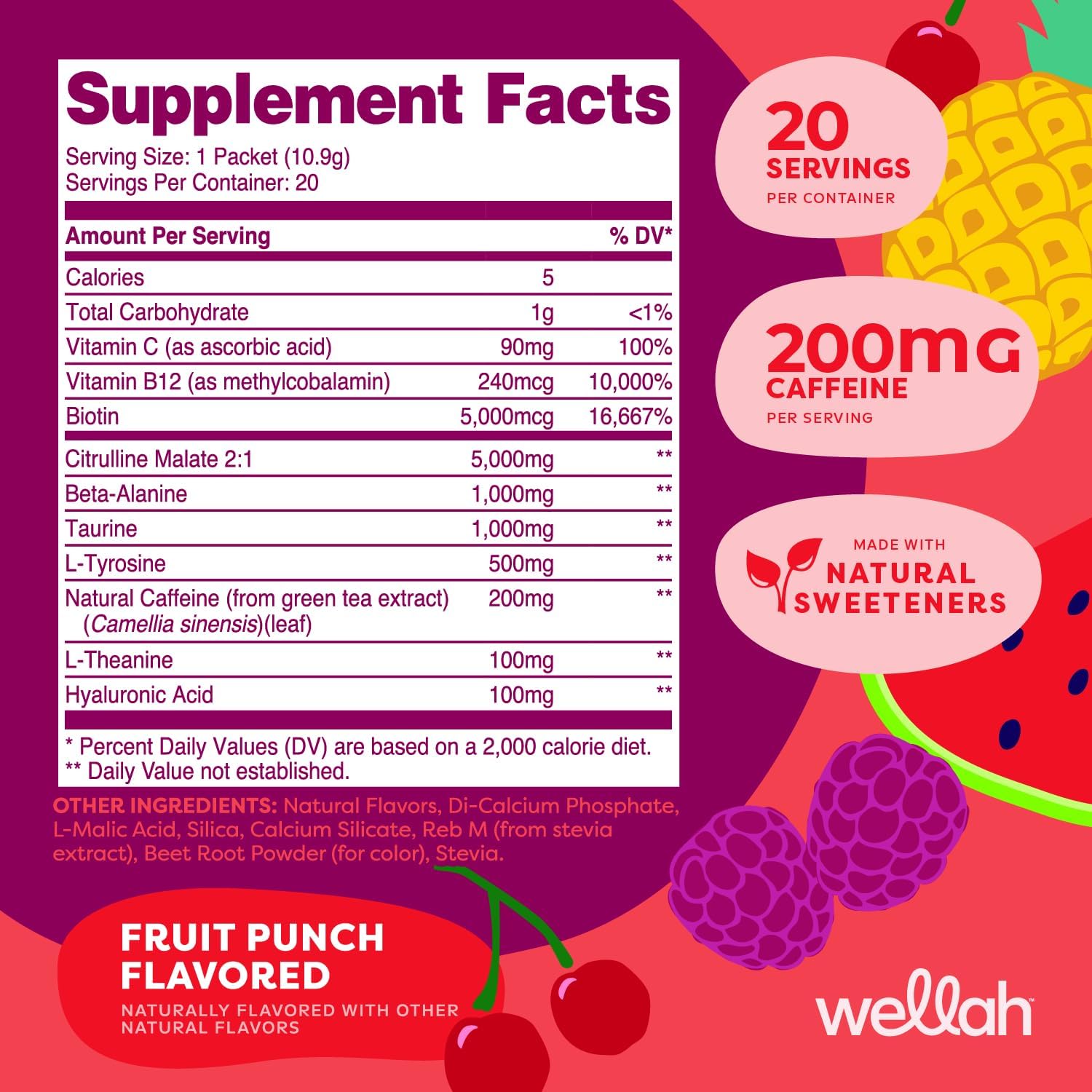 Wella Get-Goin Frui Punc Flavore Pre-Workou Stickpack (2 Servings)