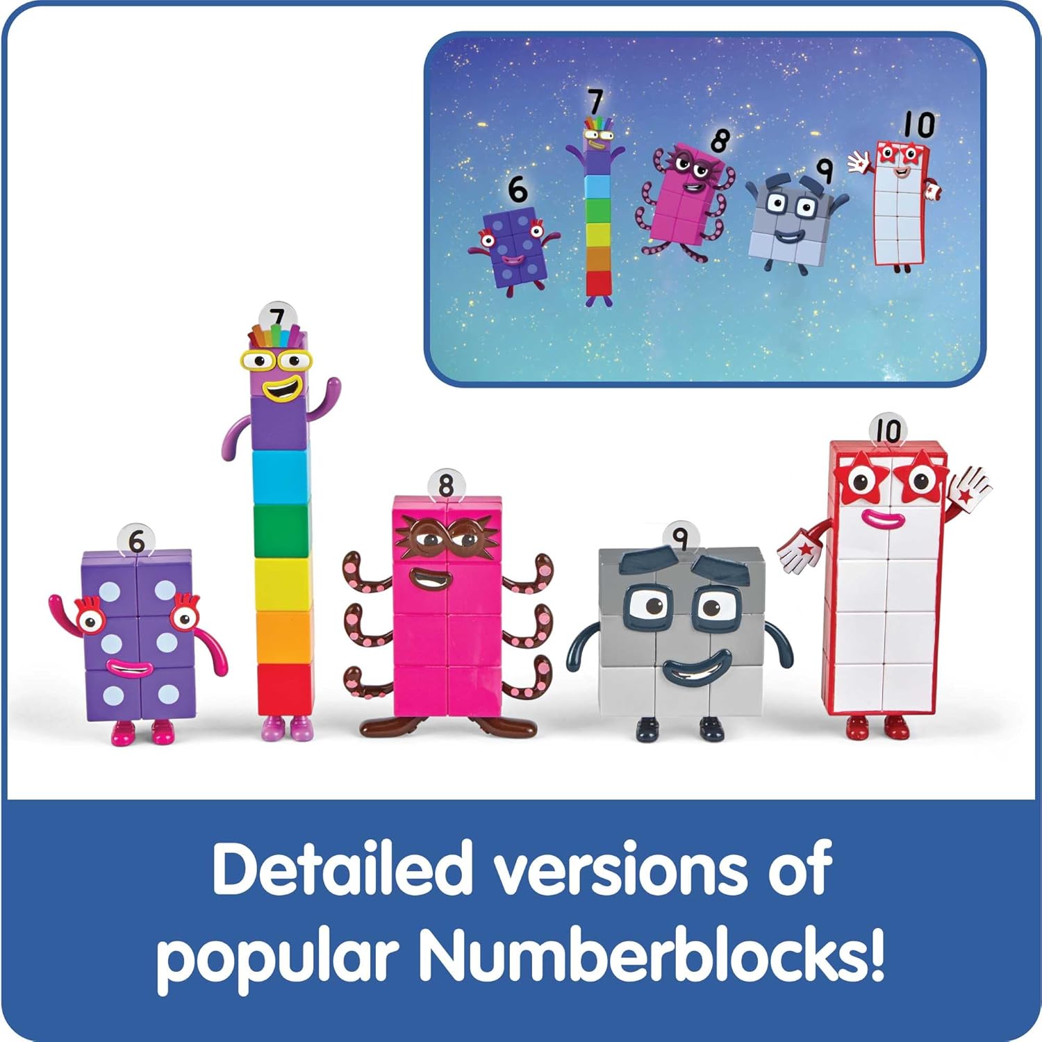 hand2min Numberblock Friend Si t Ten Actio Figur Set To Figure Playsets Smal Figurine fo Kids Countin Blocks Number fo Toddlers Mat Toys Kid Birthda Gifts?
