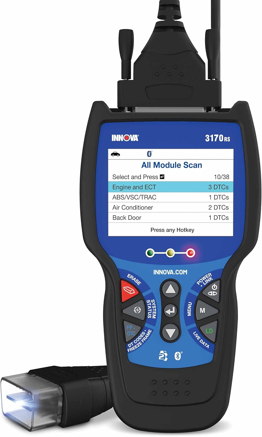 INNOV 3170R OBD OBD Scanner AB Bleede Sca Tool OBD Diagnostic Calipe Service Brak Pa Life Read/Eras ABS/SR Codes Rese Oi Light Liv Data Update Included