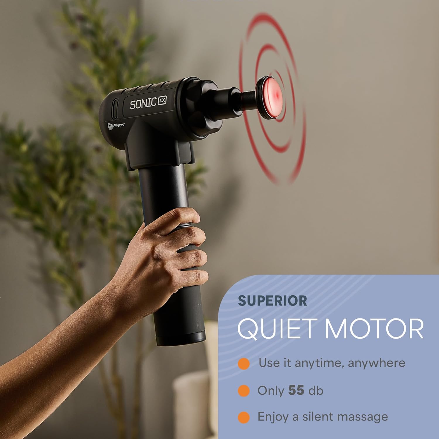 LifePro Sonic LX Athletic Heated Massage Gun ¨C Deep Tissue Portable Massager for Muscle Recovery - 9 Speed & 10 Heads Massage Gun - Rechargeable Percussion Massager for Athletes & Sports Enthusiasts