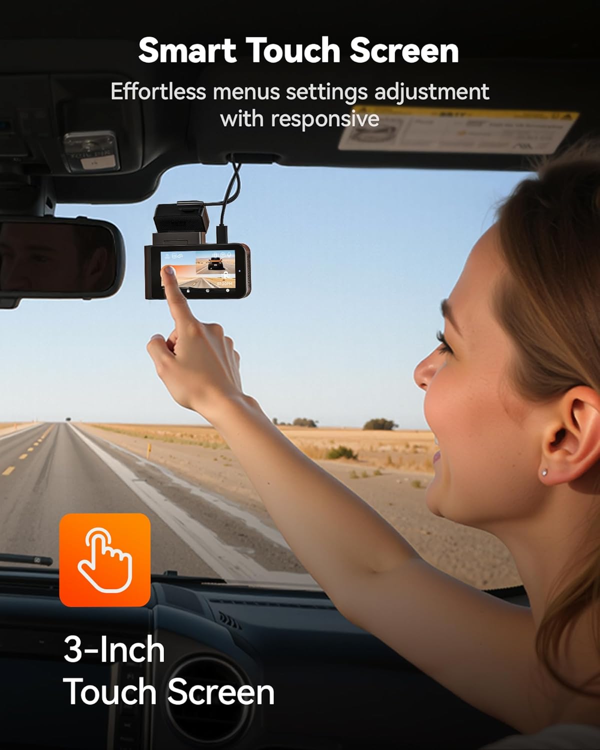 WOLFBO X 2.5 1440 60FP Das Camera STARVI IMX67 wit ADAS 1440P+1080 Dua Dashca Fron an Rea Camer 5M wit Built-i 5.8GH WiF GPS 64G Card Touc Screen G-Sensor Loo Record