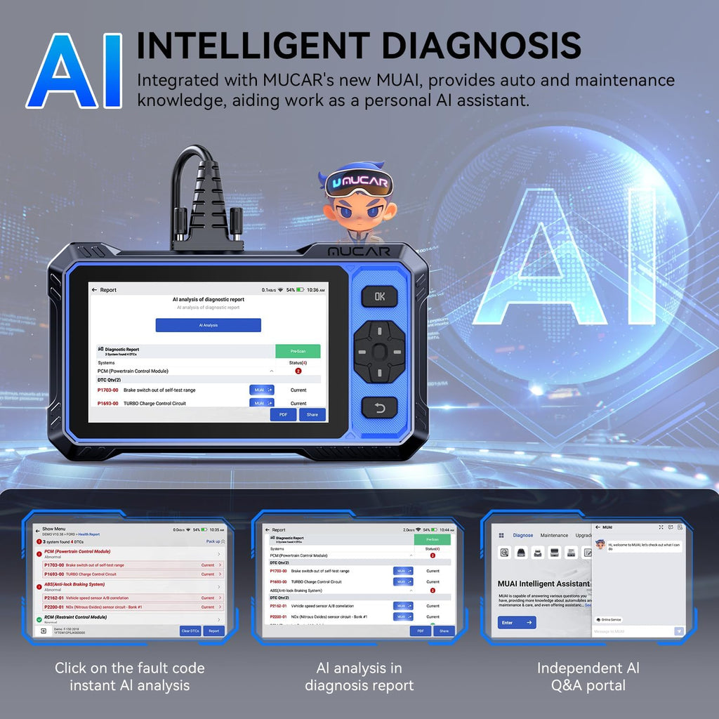 OBD Scanner MUCA 68 AI-Assiste Ca Diagnosti Tool Automotiv Bidirectiona Sca Tool Ful System Ca Diagnosti Scanner Scanne fo Ca wit 20 Reset CA F FC SGW Lifetim Update