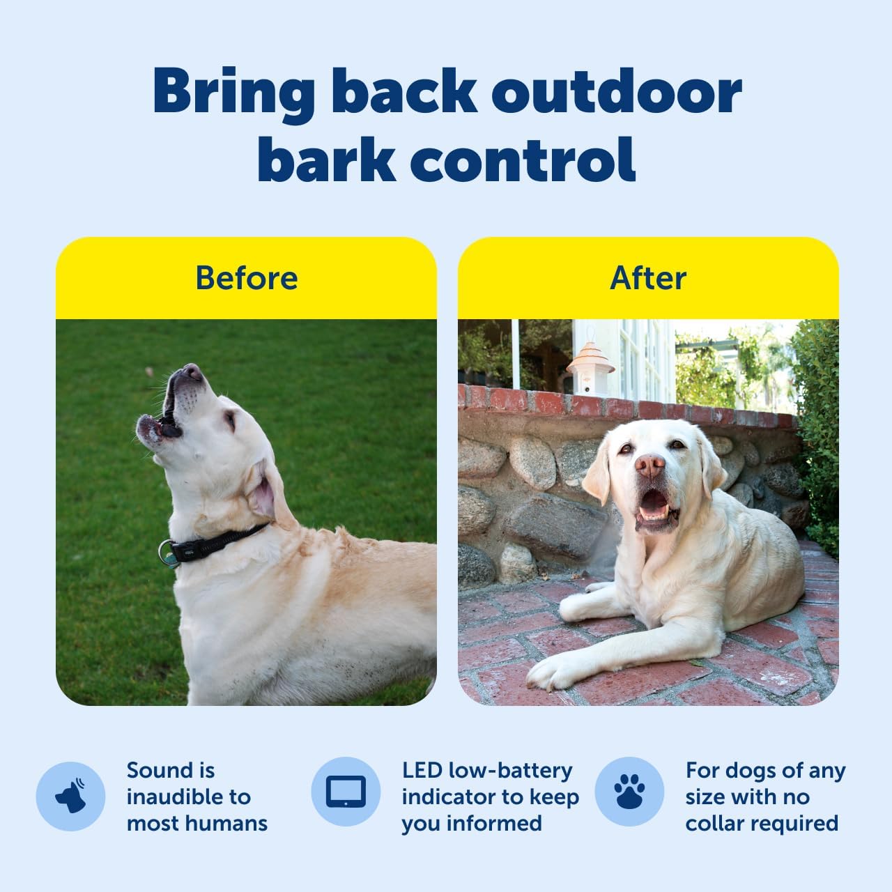 PetSafe Deluxe Outdoor Ultrasonic Bark Control - Elite No Barking Deterrent for All Dog Sizes - Up to 1/4 Acre (50 ft) Coverage - Weatherproof - Timer for Scheduled Activation - Bird House Design