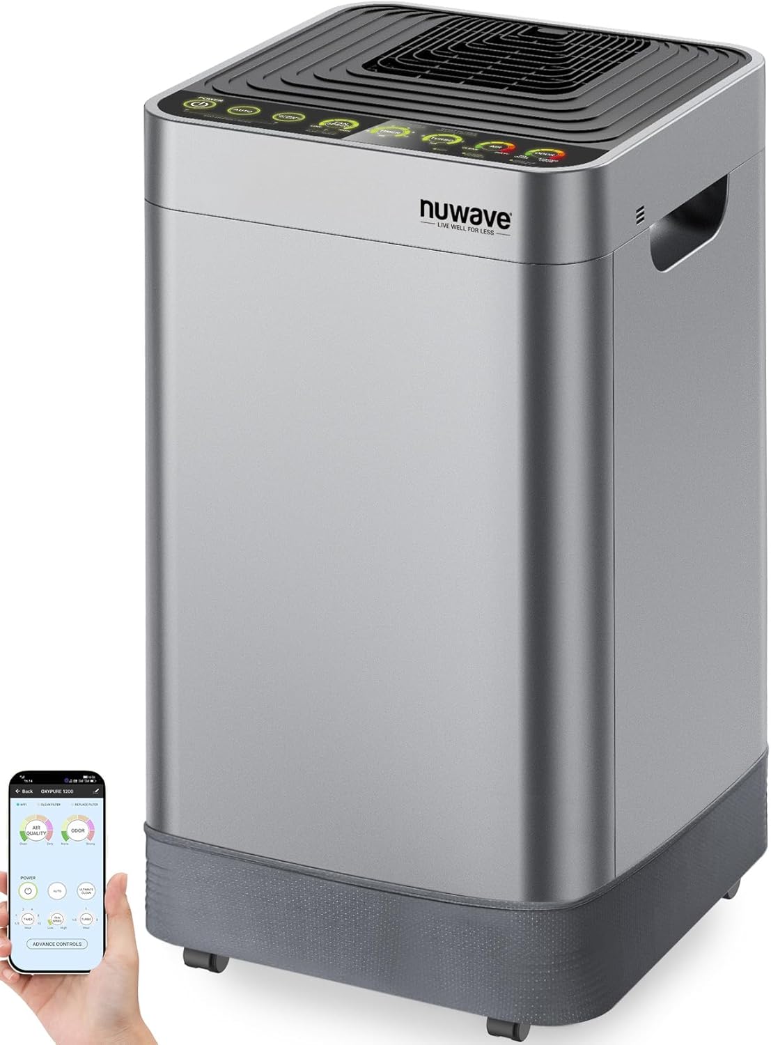 Nuwav Ai Purifie fo Extr Larg Roo 293 S Ft OxyPur Smar Ai Purifie wit Stag Filtration Extr E Cover fo Pet Ai Qualit Odo Sensors Smar WiFi Quie Slee Mod fo Bedroom