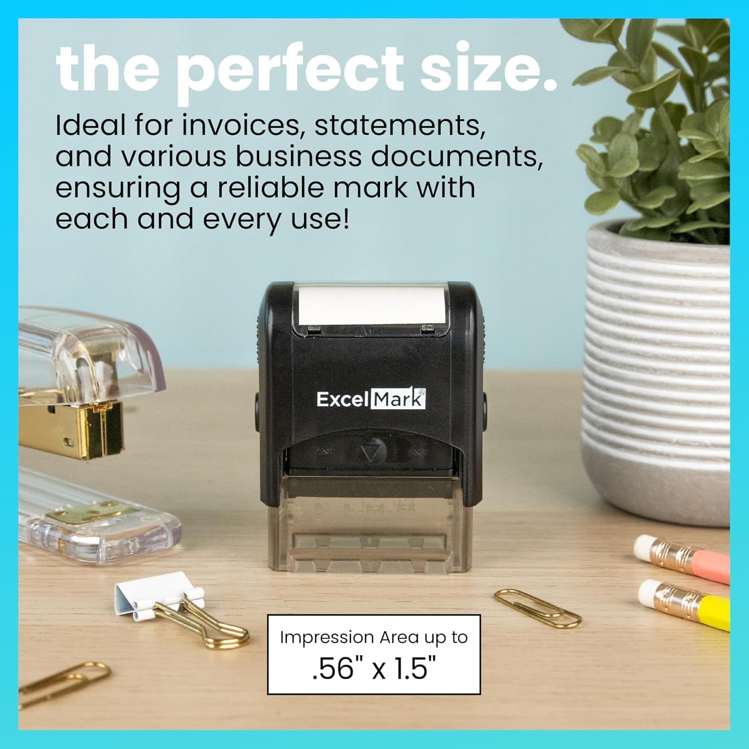 ExcelMark Paid Self Inking Rubber Stamp - Red Ink