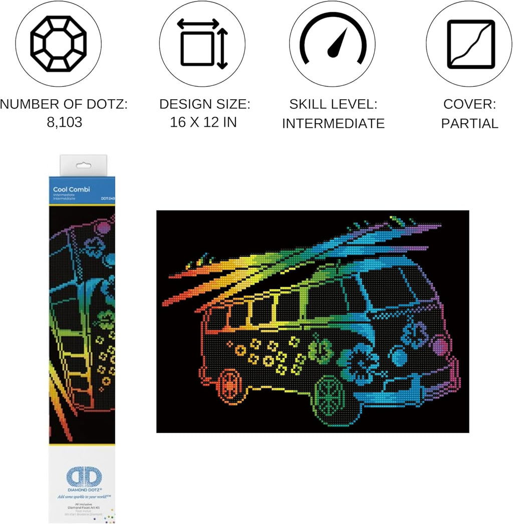 DIAMON DOT Coo Comb Retr Diamon Paintin Kit fo Adult Diamon Ar Kit Relaxin Creativ Craf Ki wit Dot Gem 16inchx12inch