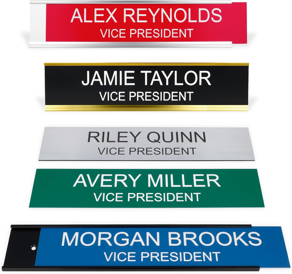 ExcelMark 2inch x 10inch Custom Engraved Name Plate with Square Corners