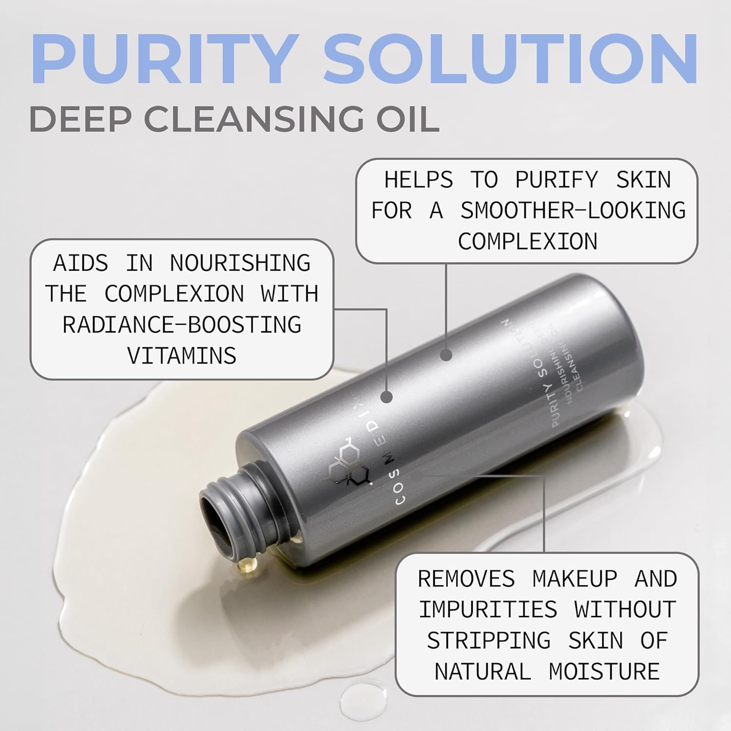 COSMEDI Purit Solutio Cleansin Oi 2-in- Makeu Remove Hydratin Facia Was Nutrient-Ric Cruelty-Fre Skincar fo Soft Smoot Glowin Ski Da an Nigh Us 10 m 3. f oz