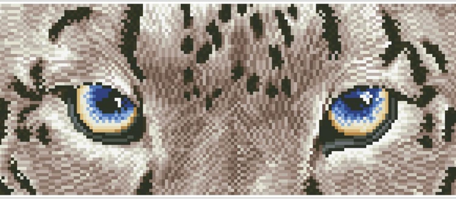 DIAMON DOT Sno Leopar Anima Diamon Paintin Kit fo Adult Diamon Ar Kit Relaxin Creativ Craf Ki wit Dot Gem 16inchx7inch