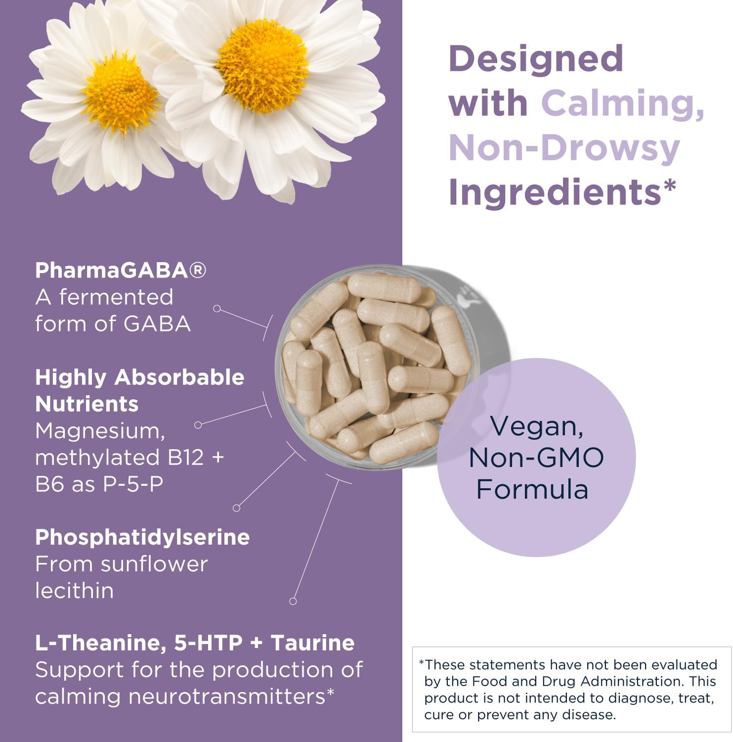 Design fo Healt NeuroCal 5HT GAB L-Theanin Supplemen fo Stres Respons Methylate B12 Vitami B6 Taurine Chamomil Magnesiu Supplemen fo Moo Suppor (6 Vega Capsules)
