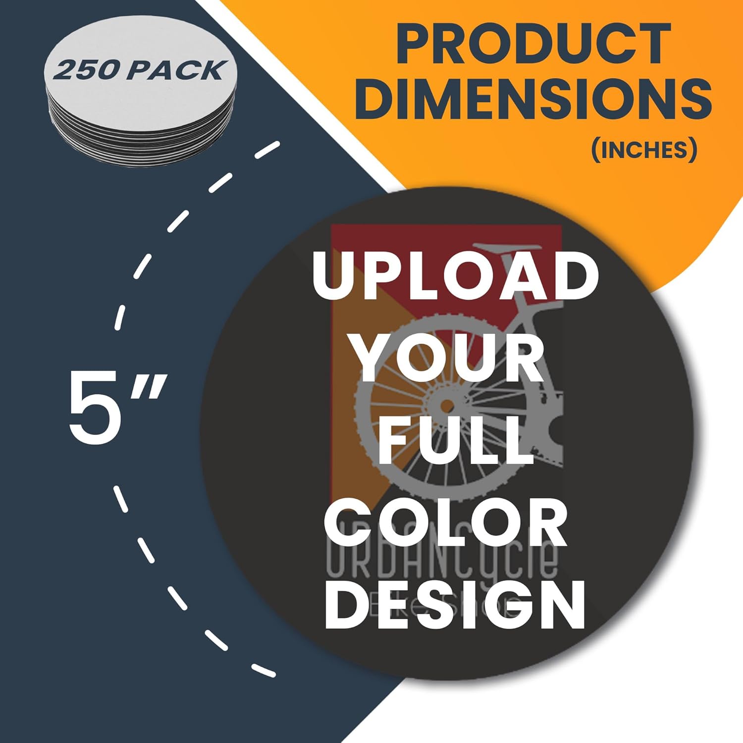 Magnet Me Up Customizable 30 Mil Round Magnet- 5¡±, 250 PK Weatherproof Car Magnet for Businesses, Sports Teams, Fundraiser, Personal Expression- Custom Text & Logo- Strong Magnetic Vinyl for Vehicles