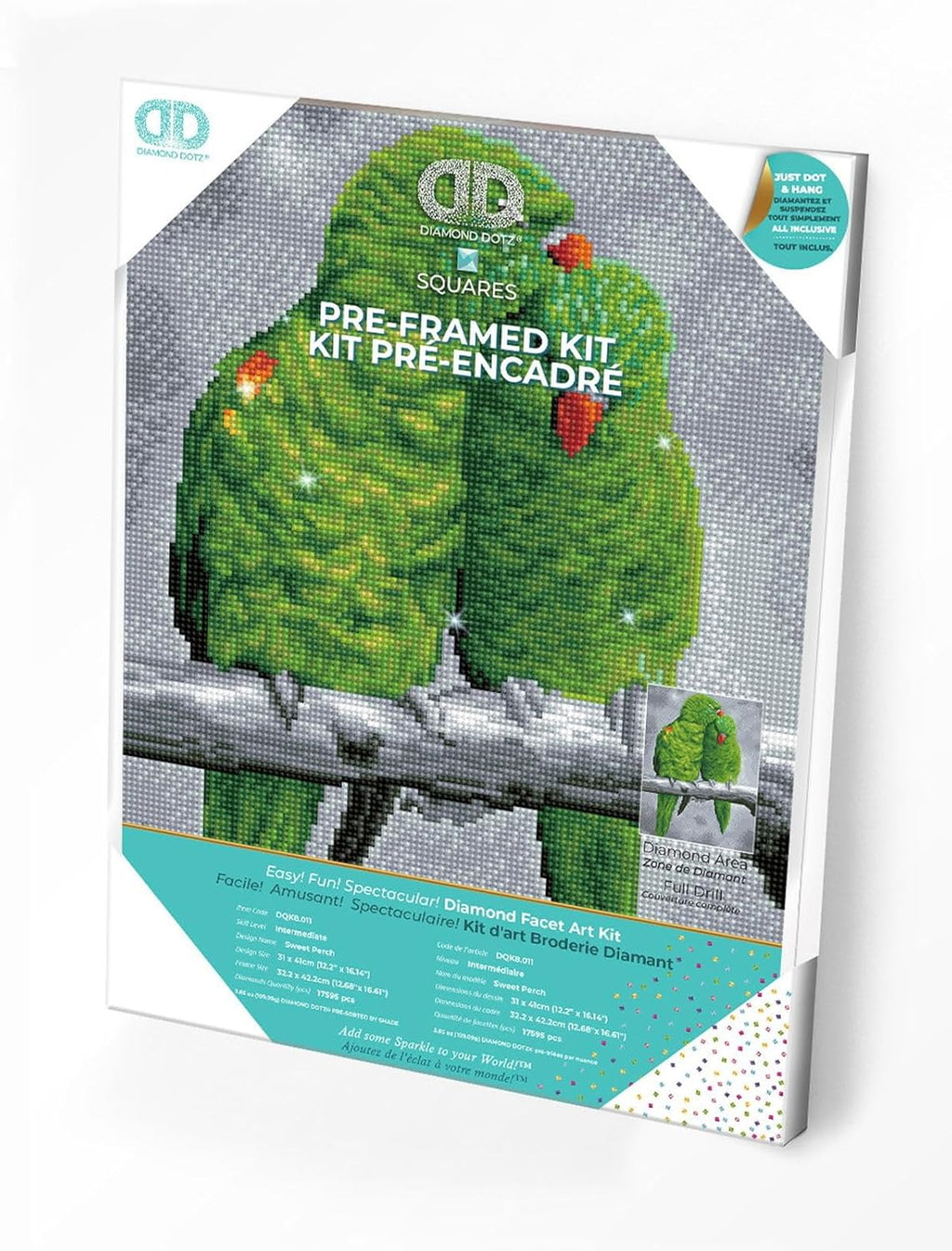 DIAMON DOT Swee Perc Pre-Frame Ki Bir Diamon Paintin Kit fo Adult Diamon Ar Kit Relaxin Creativ Craf Ki wit Dot Gem 12.2inchx16.1inch