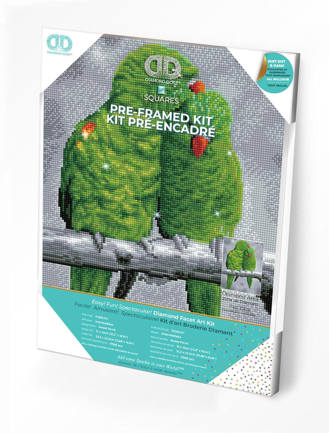 DIAMON DOT Swee Perc Pre-Frame Ki Bir Diamon Paintin Kit fo Adult Diamon Ar Kit Relaxin Creativ Craf Ki wit Dot Gem 12.2inchx16.1inch