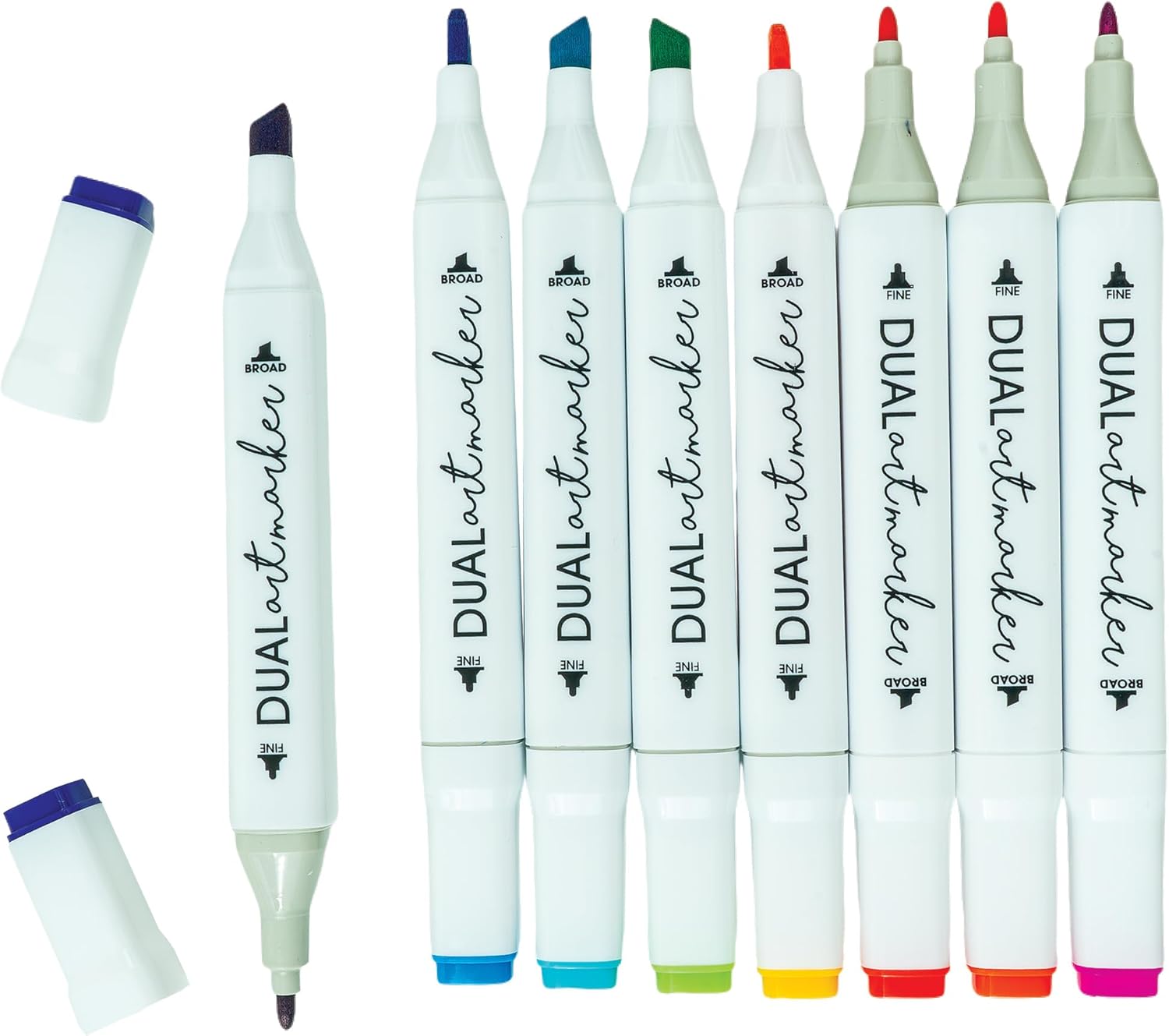 Raymon Gedde Brigh Dua Ti Marker Pac o 1 Set Permanen Ar Supplie wit Fin Chise Tip fo Drawing Coloring Illustration