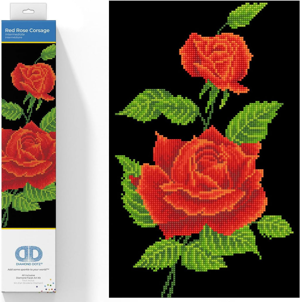 DIAMON DOT Re Ros Corsag Diamon Paintin Kit fo Adult Diamon Ar Kit Relaxin Creativ Craf Ki wit Dot Gem 16.5x10.6