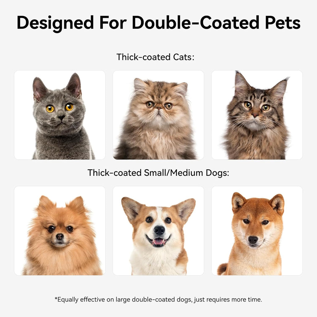 aumuc Undercoa Rak fo Cat Small/Mediu Dog Desheddin Brus Demattin Com fo Double-Coate Pet wit Lon o Shor Hair Matte Fu Groomin Too fo Kitten Puppy Rabbi an Horse