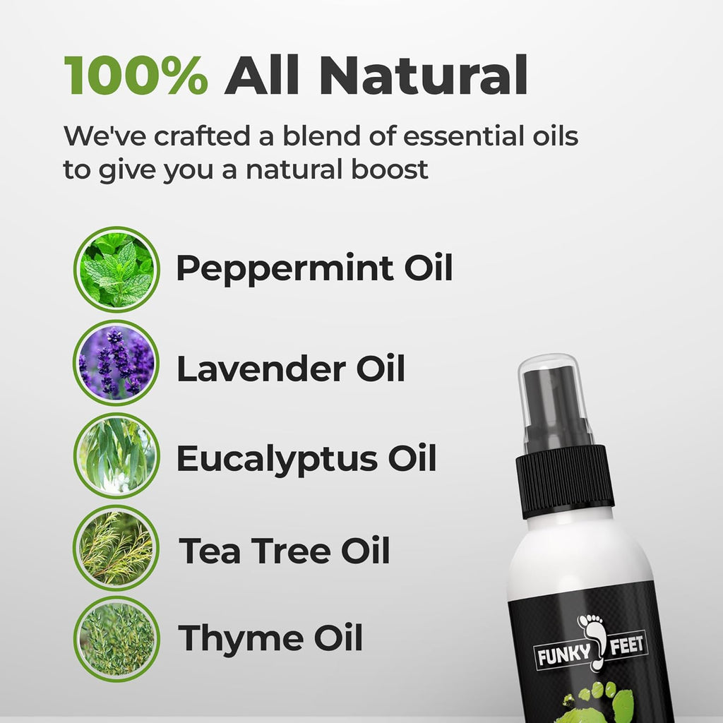 Sho Deodorize Spra Foo Spra 4o Foo Deodoran Extr Strengt Sho Odo Eliminatio Essentia Oil Blen fo Sweat Fee 100 Natura an Organi Mad i USA