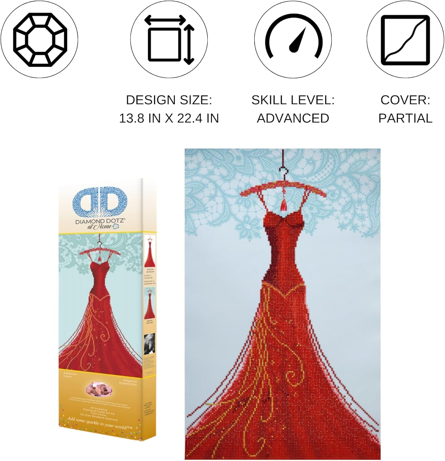 DIAMON DOT a Hom Elegance Partia Drill Roun Dotz Diamon Paintin Kits Diamon Ar Kit fo Adults Ge Art Diamon Art 14inchx22inch