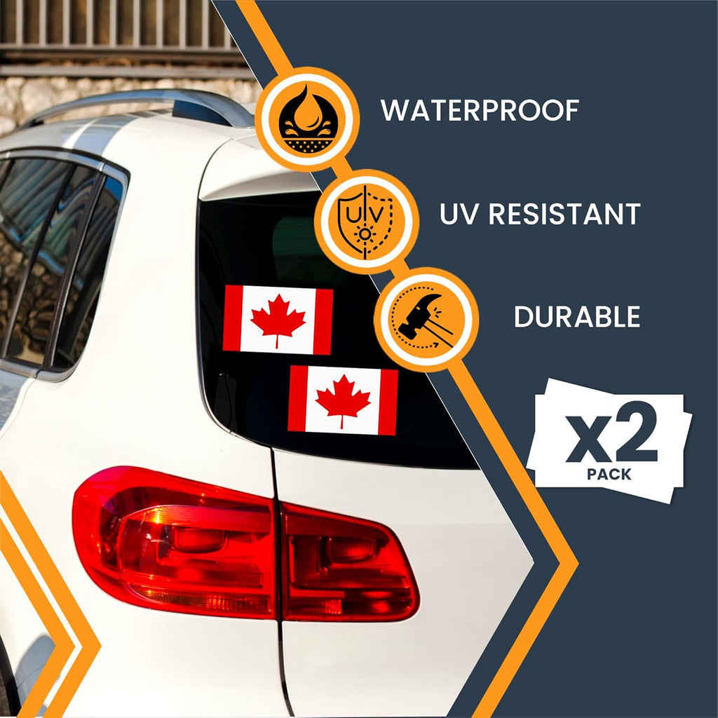Canad Fla Bumpe Sticker  Pac 3x Inc Viny Adhesiv Decal fo Cars Trucks Laptops Toolboxe Weatherproo Outdoo Canad Fla Sticker Mad i USA