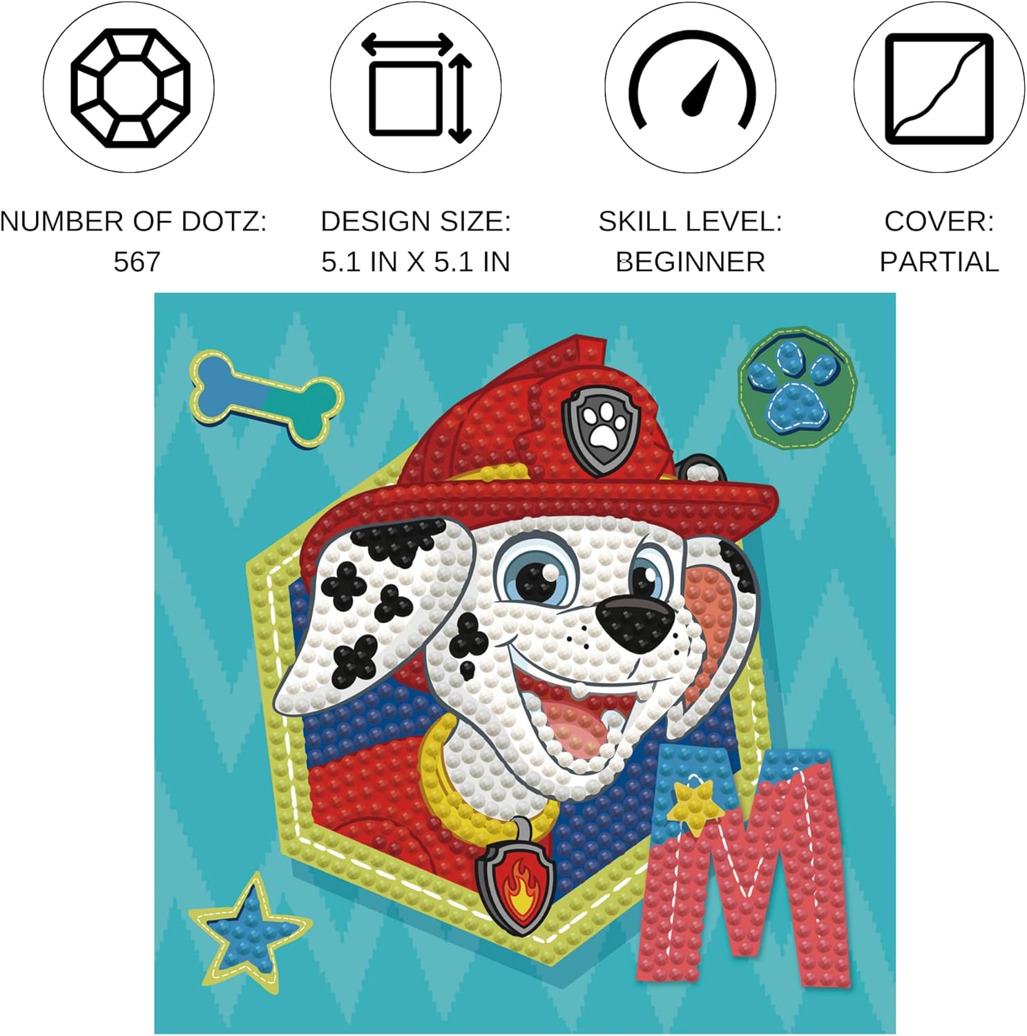 DIAMON DOT PA Patro Marshal Diamon Paintin Kit fo Adult Diamon Ar Kit Relaxin Creativ Craf Ki wit Dot Gems
