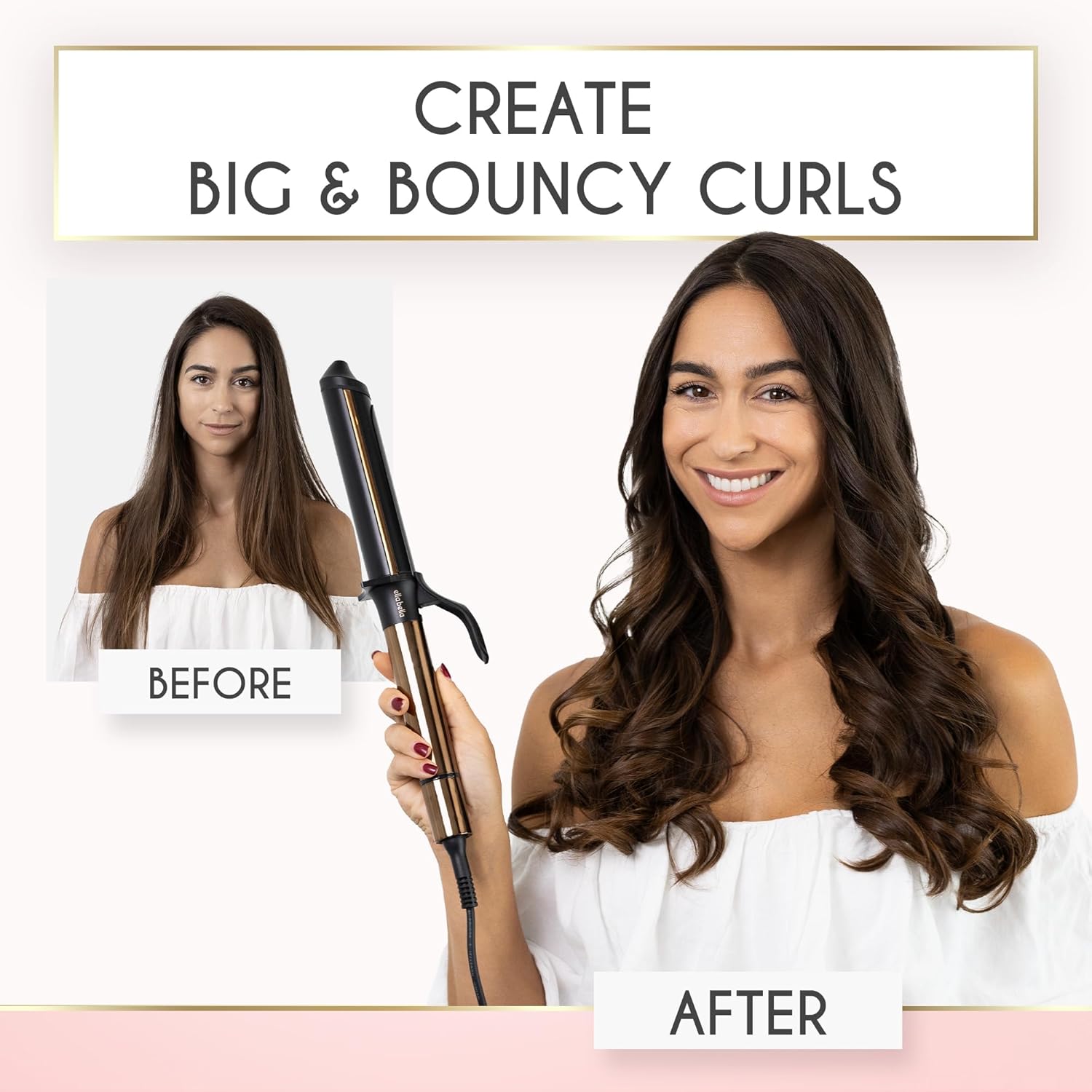 ELLA BELLA Curling Iron 1.5" • Professional Hair Curler • 1.5 inch Curling Iron • Ceramic Curling Irons • Transform Your Look in Seconds • Suitable for All Hair Types • Say Goodbye to Heat Damage