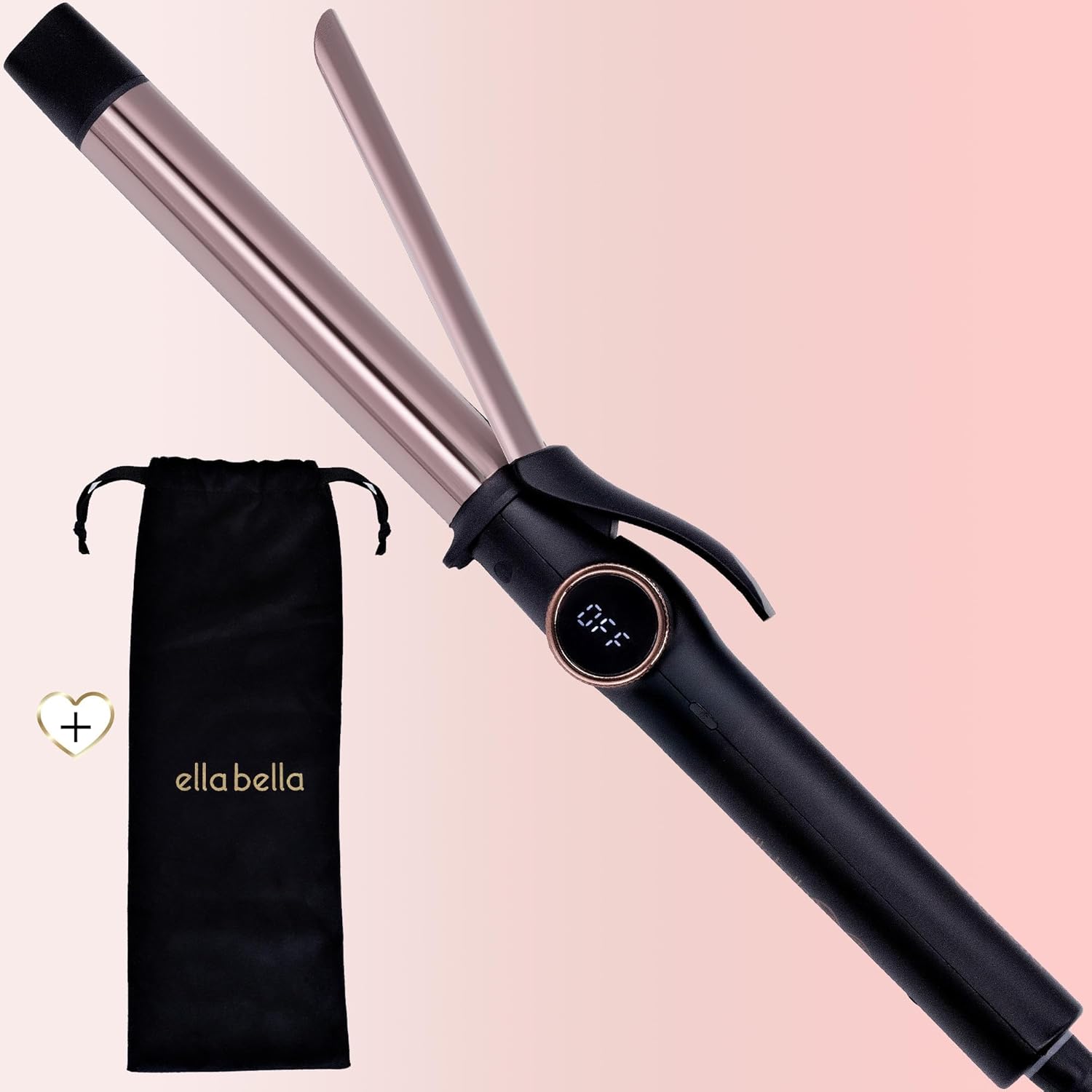 ELL BELLA Slimlin Curlin Iro Inc Professiona Curlin Wan wit Dua Voltage Titaniu Coating fo Long-Lastin Curl an Reliabl Styling