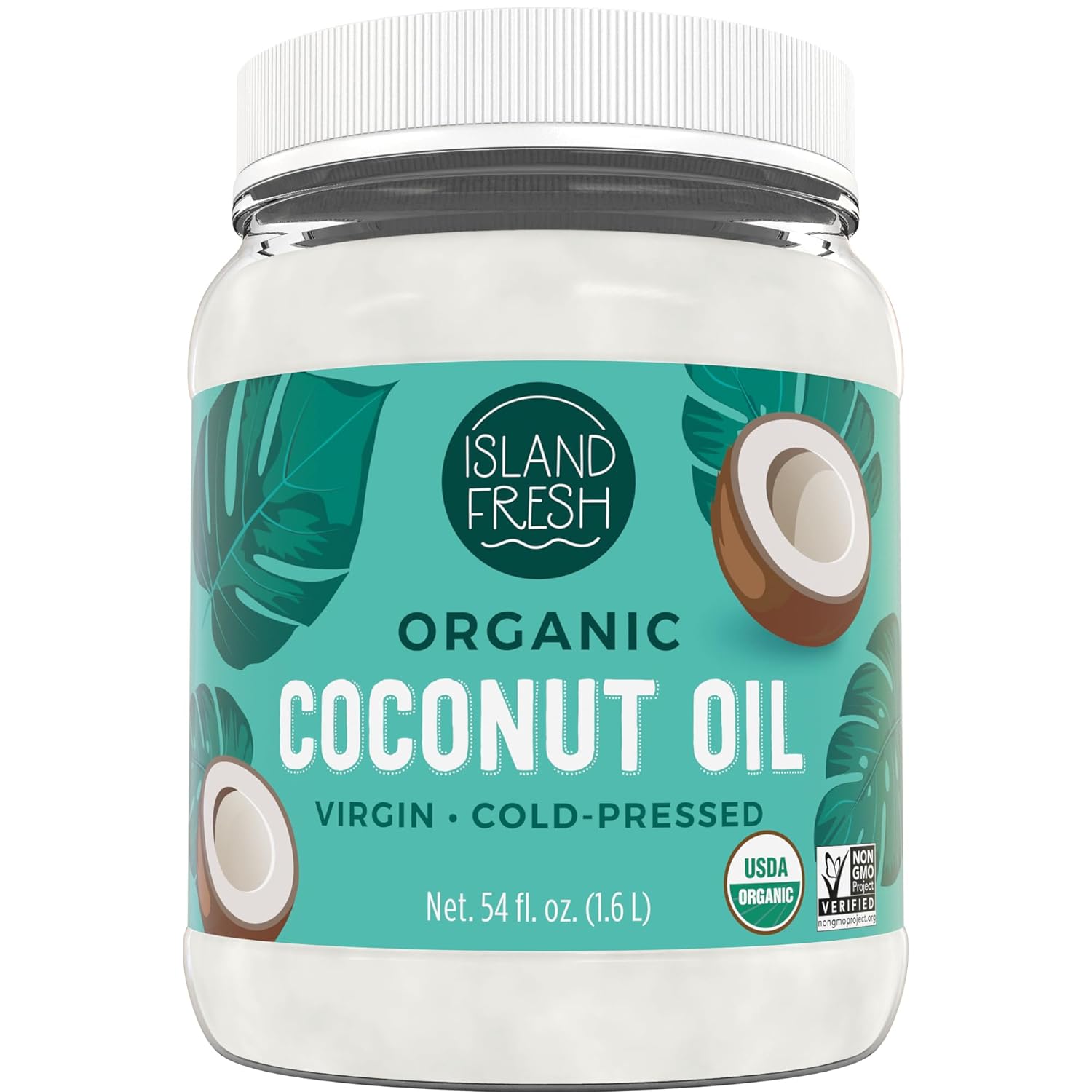 Islan Fres Organi Coconu Oil Extr Virgin Cold-Pressed 5 f o USD Organic Non-GM fo Cooking Baking Hai an Skin