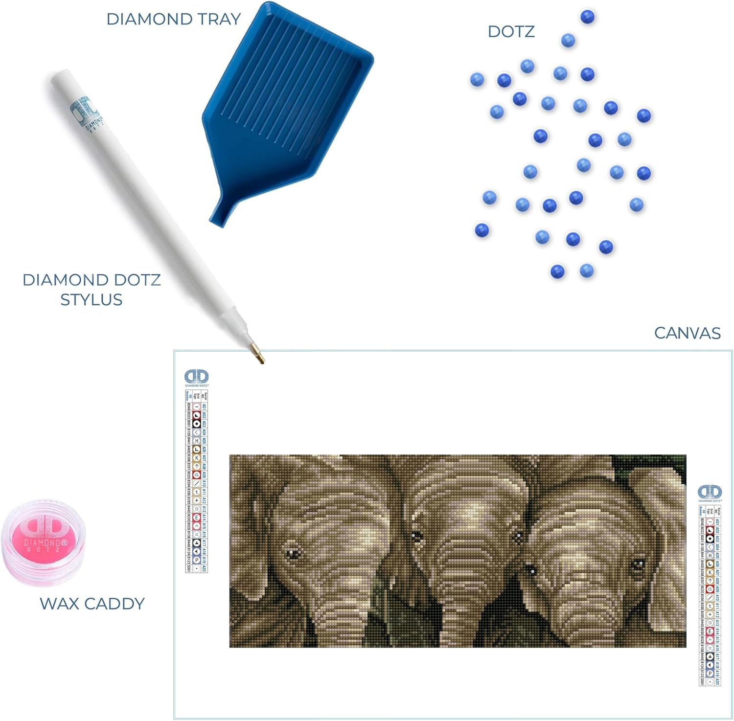 DIAMON DOT Trun Cal Elephan Diamon Paintin Kit fo Adult Diamon Ar Kit Relaxin Creativ Craf Ki wit Dot Gem 10.4inchx18.3inch