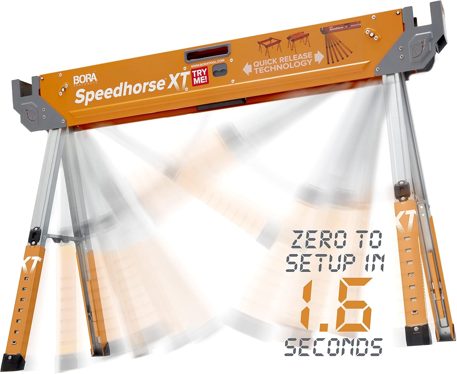 Bor Portamat Speedhors X Sawhors Pair Tw pack 30-3 inc heigh adjustabl Legs Meta To fo 2x4 Heav Dut Pr Benc Sa Hors fo Contractors Carpenter PM-4550T,Orange