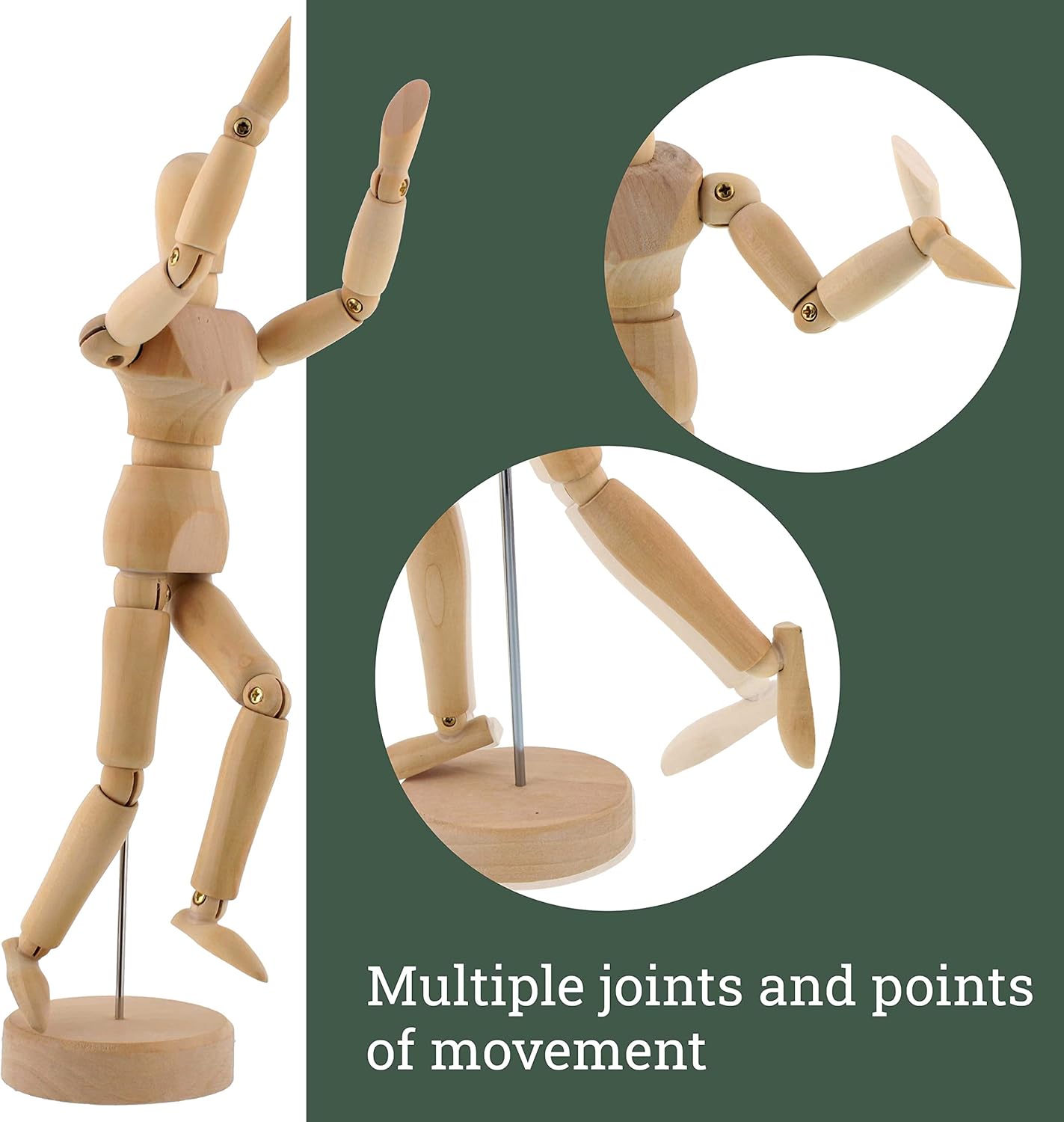 U Ar Suppl Woo Artis Drawin Maniki Articulate Mannequi wit Bas an Flexibl Bod Perfec fo Drawin Th Huma Figur (5inc Male)