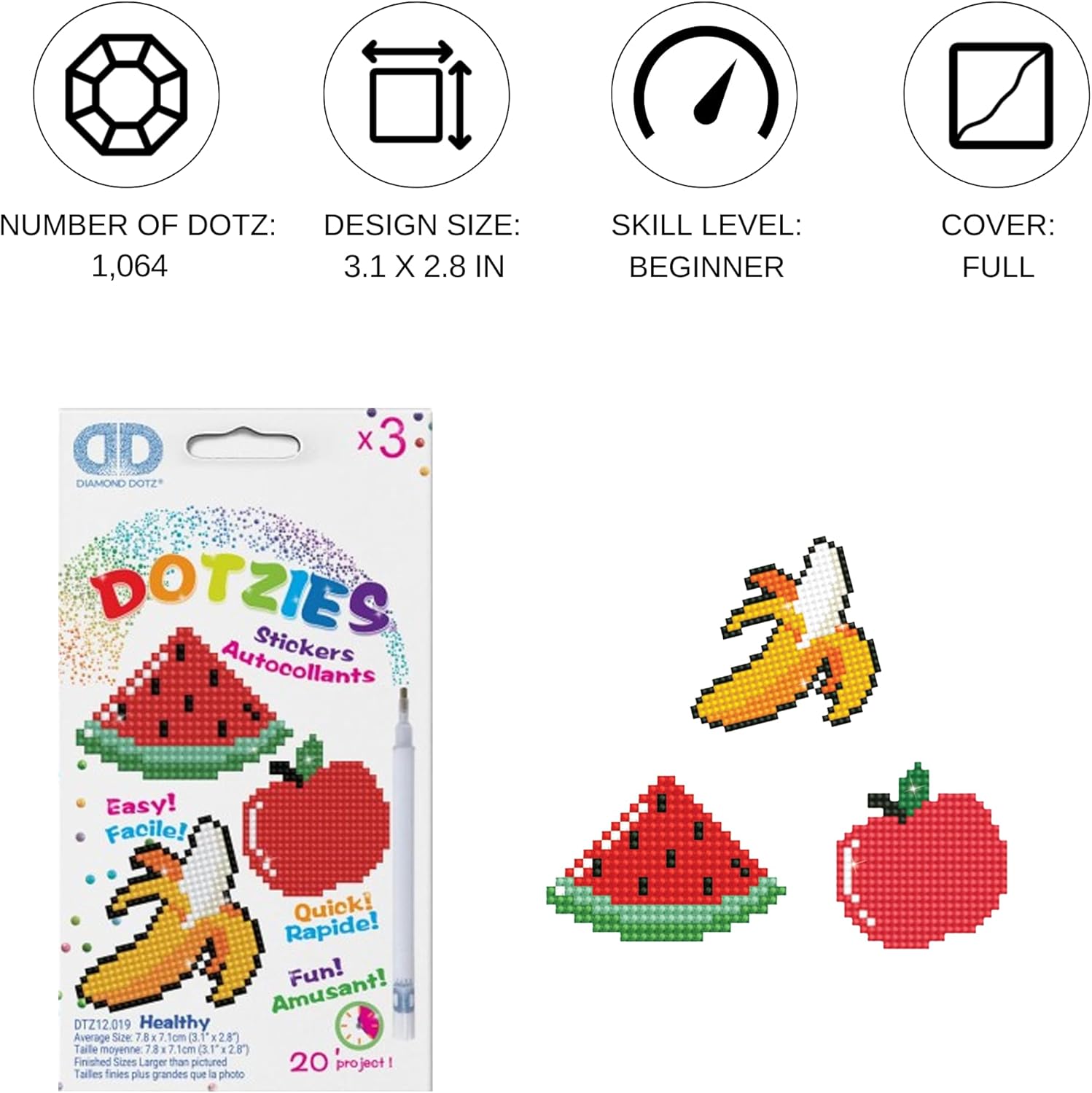 DIAMON DOT Health Diamon Paintin Kit fo Kid Diamon Ar Kit Relaxin Creativ Craf Ki wit Dot Gems