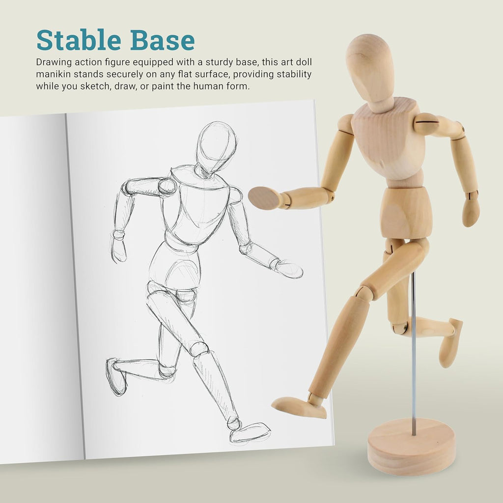 U.S Ar Suppl 12inc Woode Mal Maniki Posabl Figur fo Drawin ( Pack Articulate Mannequi wit Bas an Flexibl Bod fo Drawin Th Huma Figure