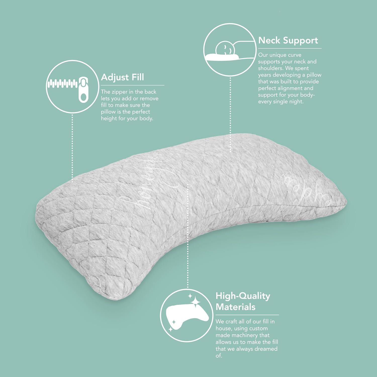 Honeyde Essenc Sid Pillow Th Ultimat Luxur Nec Pillow Full Adjustabl Suppor fo Nec Pai Relief Mad i USA Enhanced Hypoallergeni Patente Coolin Pillo Fil Quee (Pac o 1)