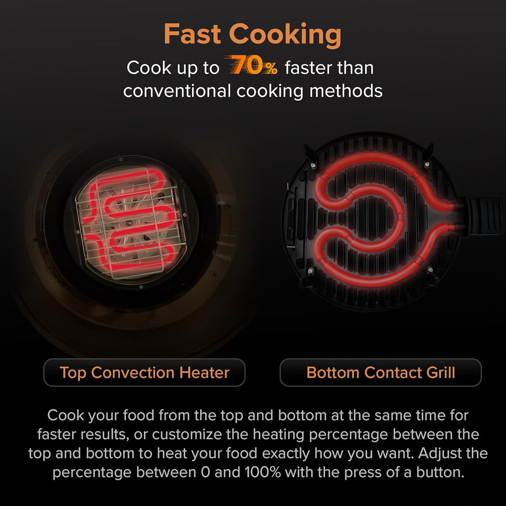 Nuwav Infra-Re Prim Gril Oven Integrate Smar Thermometer Nonstic Gril Botto Convectio To fo Surroun Cooking Coo Fres o Frozen Durabl Powe Dom Included
