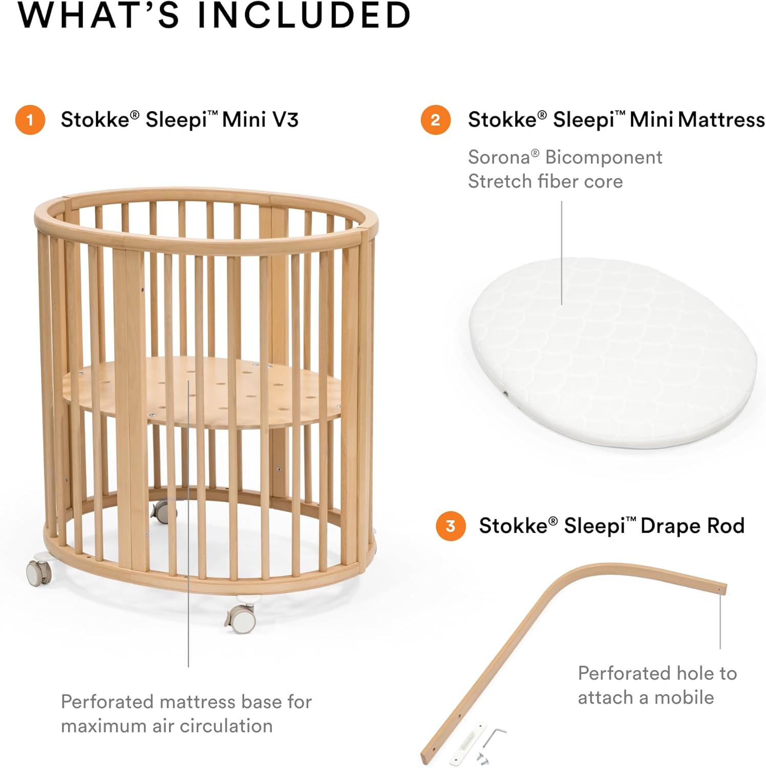Stokk Sleep Min Bundl V3 Natura Include Sleep Min V3 Mattres Drap Ro Suitabl fo Age 0- Year Ol Adjustabl Stylish