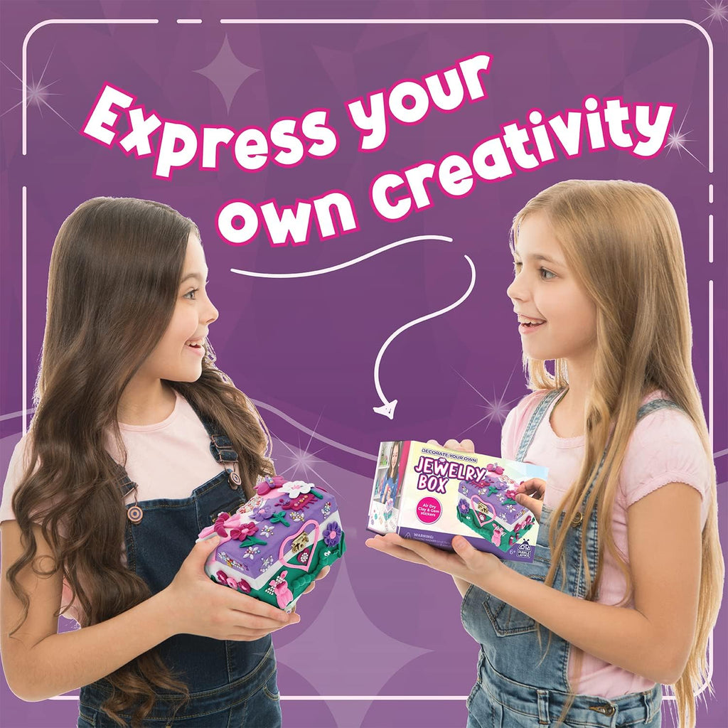 PURPLE LADYBUG Design Your Own Jewelry Box Craft Kit with Clay & Gem Stickers ¨C Christmas Craft for Girl 8-12, Girls Arts & Crafts Age 6-8 & Up ¨C Birthday Gift for Girls 8-10 Years Old