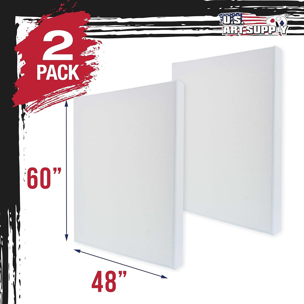 U.S Ar Suppl X-Larg Stretche Canva fo Paintin 48x6 inc Galler Dept 1-1/2inc Thick 2-Pac 12o Acryli Gess Tripl Primed Professiona Artis Quality 100 Cotto Oil Pourin Paint