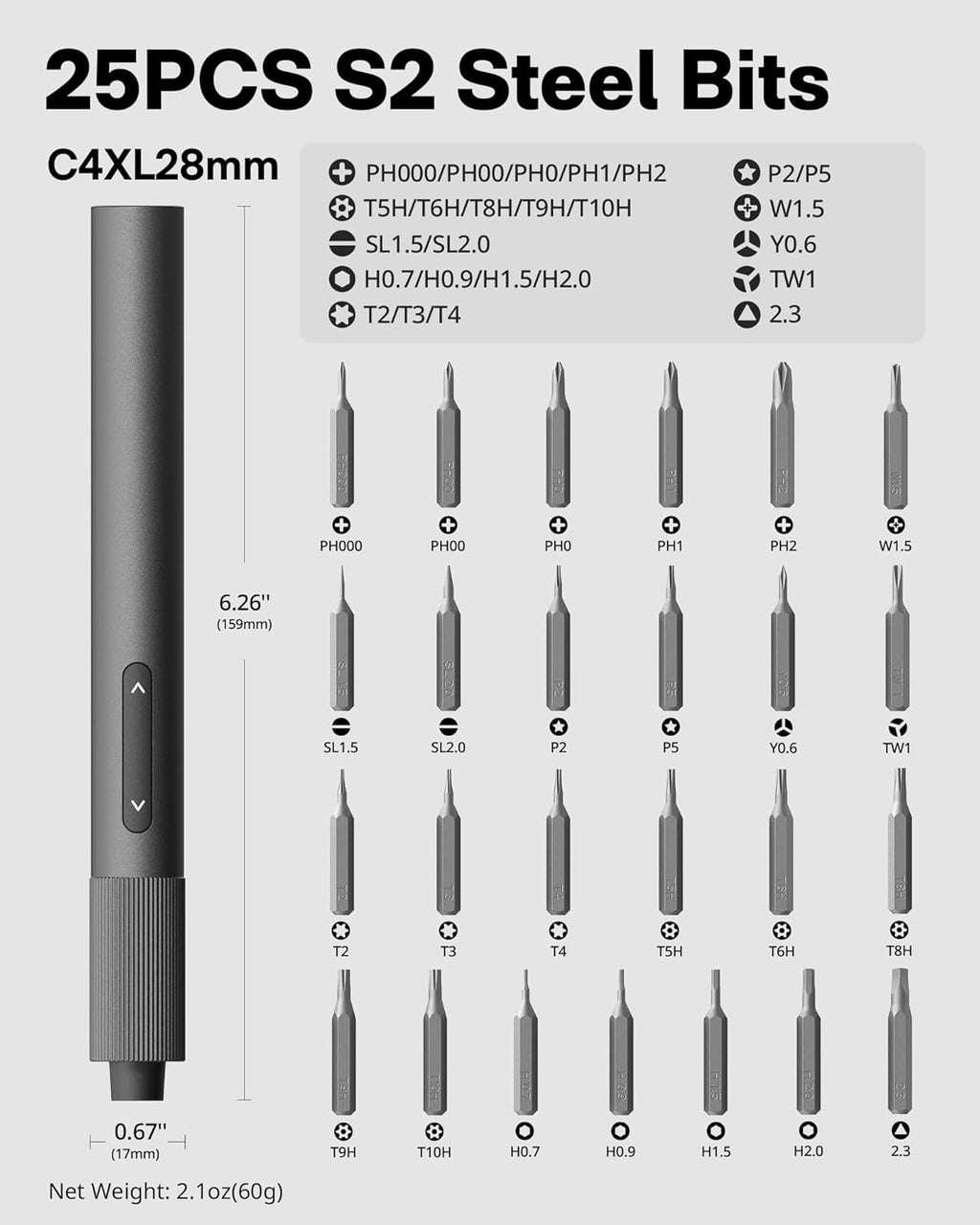 HOT 25-in- Min Electri Screwdriver 3.7 Precisio Screwdrive Set USB- Rechargeable Compac Magneti Too fo Phone Laptop Camera DI Projects Electronic Repair