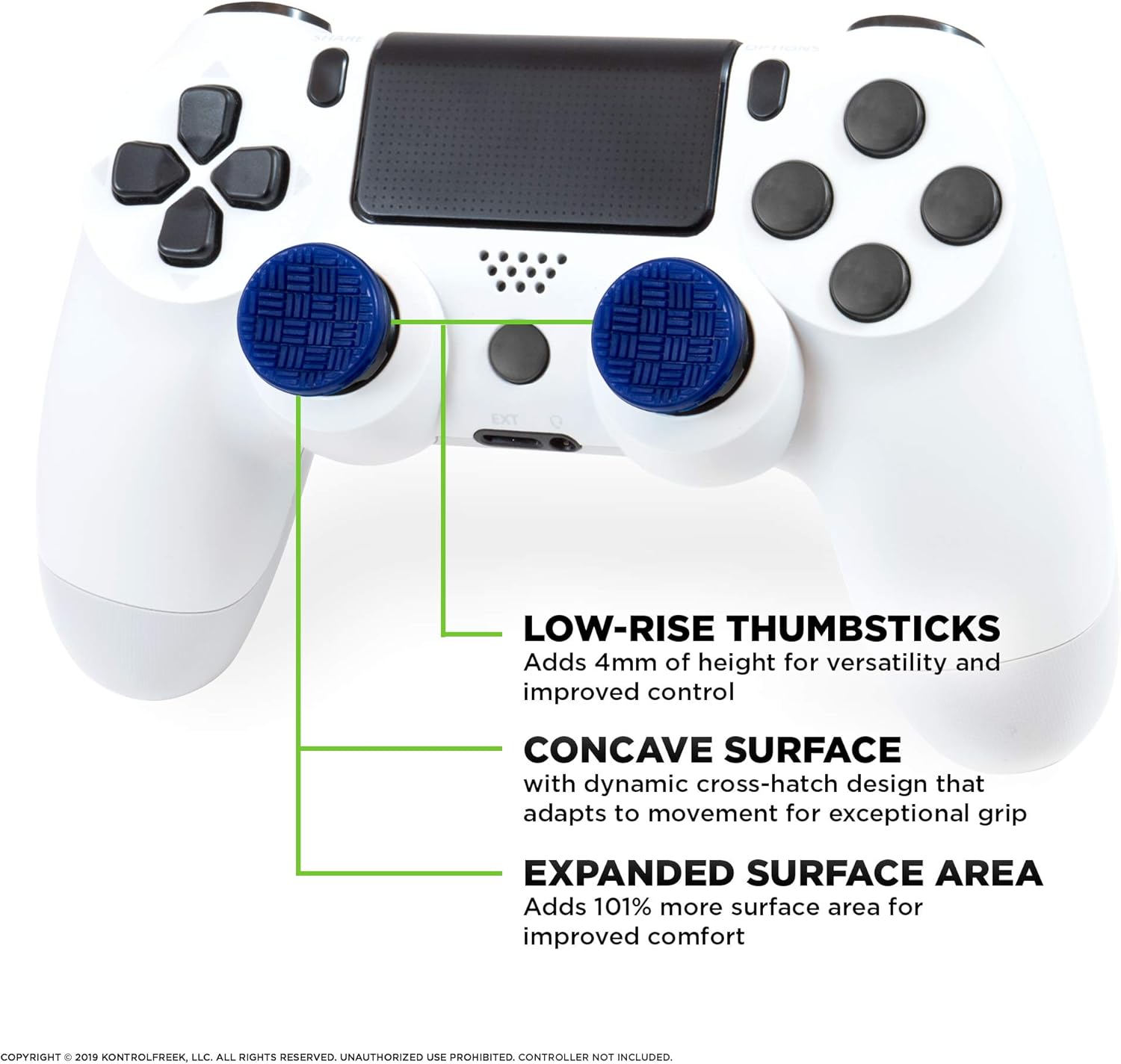 KontrolFree Omn fo PlayStatio (PS4 an PlayStatio (PS5 Performanc Thumbstick  Low-Ris Concav Blue