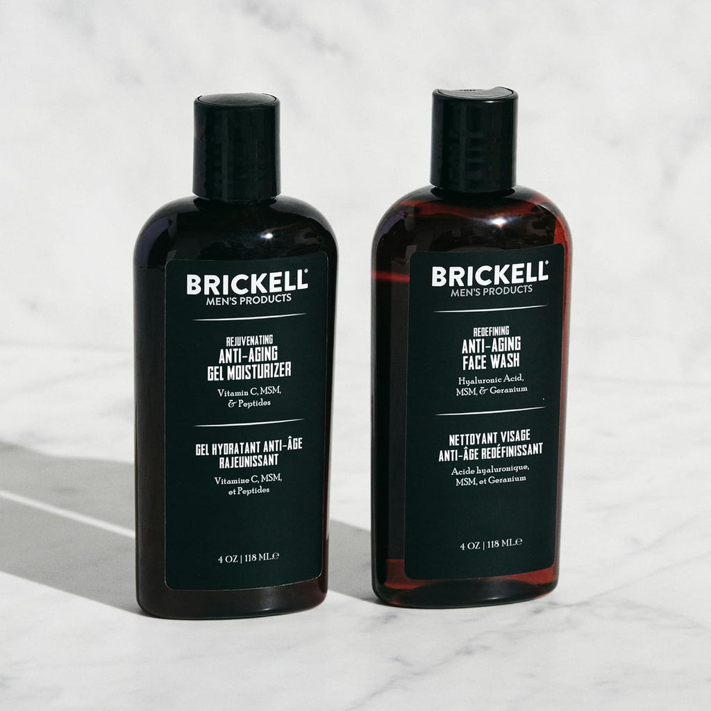 Brickel Men' Product Enhancin Ge Anti-Agin Routine Ge Facia Cleanse an Fac Moisturizer Men' Ski Car Gif Set