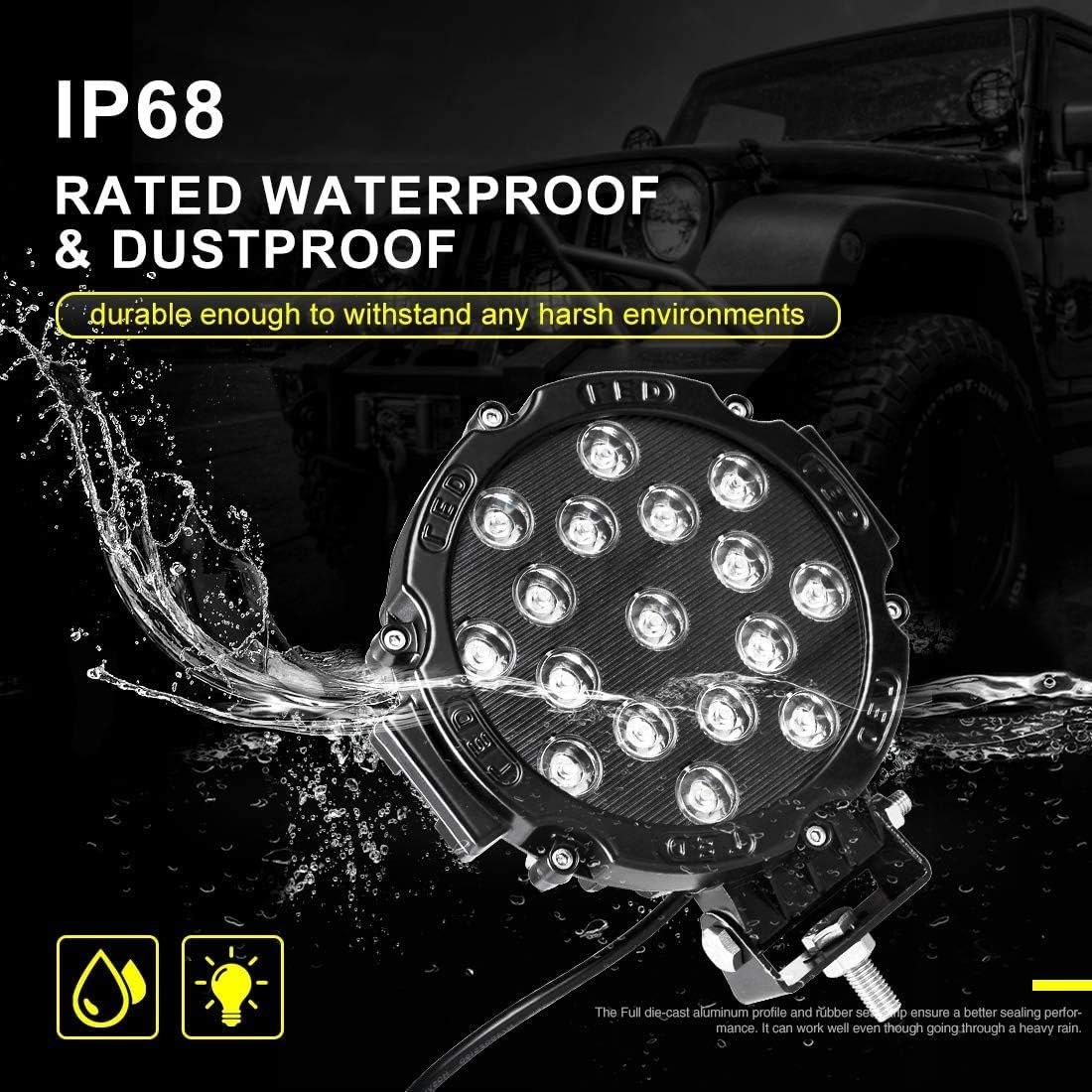 AUTOSAVER88 5 Inch LED Light Pod, 48W 5D LED Cubes 4800LM Offroad Fog Driving Light Truck Pod Light ATV Light Pickup Spot Light Bar for Jeep Boat Bumper Lamp SUV ATV UTV Light - Black, Pack of 2